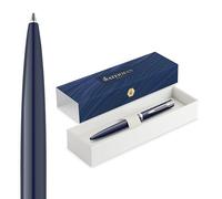Waterman Bolígrafo Impression – Punta media, laca azul, chapado en paladio, tinta azul, caja regalo