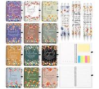Watersay 48 cuadernos a granel de regalos cristianos, página de línea de | Diarios de oración religiosa con notas adhesivas, bolígrafos de versículos de la Biblia para mujeres y hombres, abuelos