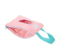 WATIIFUFU Dispensador Portátil de Toallitas Húmedas Bolsa Práctica para Colgar Tapa Abatible para Bebés en Algodón Rosa en Cochecito o Bolso de Pañales