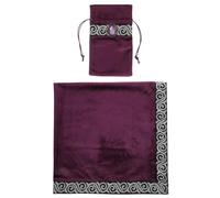 WATIIFUFU Mantel Resistente al Polvo Pérdida de Pelo de Terciopelo Púrpura 66x66 Cm de Tarot con Bolsa y Borde Dorado para Entusiastas Astrología