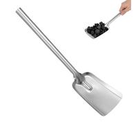 WATIIFUFU Pala para chimenea Pala para limpiar cenizas de hierro con mango largo y agarre cómodo, plata, para estufa de bolas de carbón
