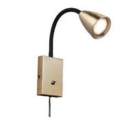 WatioWave Aplique de pared GU10 IP20 bronce mate, ideal para iluminación decorativa en interiores y realce de ambientes.
