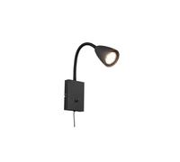 WatioWave Aplique de pared GU10 IP20, color negro, ideal para iluminación decorativa y funcional en interiores.