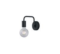 WatioWave Aplique de pared negro E27 con diseño moderno, ideal para iluminación interior y decoración en salones o pasillos.