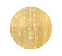 WatioWave Cortina LED luminosa 1x1.2m, luz cálida, ideal para decoración navideña y ambientar espacios interiores.