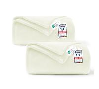 WAVVE 2 Piezas Manta Franela para Cama 90, 2pcs Manta para Sofá 150x200 cm, Manta de Microfibra, Suave, Cálida, Transpirable (Crema)