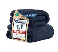 WAVVE Edredón Relleno Nórdico 135x200 cm para Cama 80, Juego de 2 Piezas Verano 150gr/m² + 4 Estaciones 300gr/m² = Invierno 450gr/m² Fibra, Azul Marino