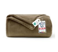 WAVVE Manta 150 x 200 cm Camel, Manta Polar de Franela de Microfibra, Suave y Cálida, Manta para Sofá y Cama, Transpirable y Acogedora