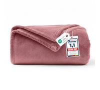 WAVVE Manta 150 x 200 cm Rosa Empolvado, Manta Polar de Franela de Microfibra, Suave y Cálida, Manta para Sofá y Cama, Transpirable y Acogedora