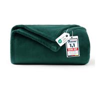 WAVVE Manta Franela para Cama 90, Manta para Sofá 150x200 cm, Manta de Microfibra, Suave, Cálida, Transpirable (Verde Oscuro)