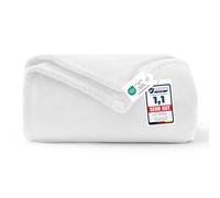 WAVVE Manta Franela para Cama 90, Manta para Sofá 150x200 cm, Manta de Microfibra, Suave, Cálida, Transpirable (Blanco)