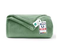 WAVVE Manta Franela para Cama 90, Manta para Sofá 150x200 cm, Manta de Microfibra, Suave, Cálida, Transpirable (Verde)