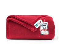 WAVVE Manta Franela para Cama 90, Manta para Sofá 150x200 cm, Manta de Microfibra, Suave, Cálida, Transpirable (Rojo)