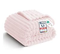 WAVVE Manta para Sofá, Mantas Franela para Cama 90, Manta de Cordón Gruesa, Manta para Sofá Suave Cálida, Esponjosa, Transpirable, 150 x 200 cm, Rosa