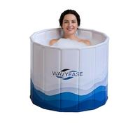 WAVYEASE Nueva Bañera Portátil Adultos（Ø80 x 65cm） - Inmersión Fría Plegable para Recuperación Muscular - Uso en Ducha/SPA Doméstico - Bañera Hielo Atletas (Blanca)