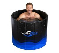 WAVYEASE Nueva Bañera Portátil Adultos（Ø80 x 65cm） - Inmersión Fría Plegable para Recuperación Muscular - Uso en Ducha/SPA Doméstico - Bañera Hielo Atletas (Negro)