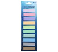 WAYTEX 200 Marcapáginas adhesivas reposicionables plastificadas, 10 colores o 10 mini bloques de 20 notas adhesivas colores pastel 45 x 12 mm
