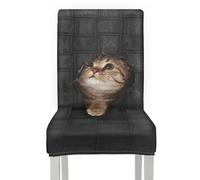 Wazylphin Fundas Sillas Comedor Elasticas Gato Animal Funda Silla Pack de 4