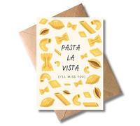 WBdesignz - Tarjeta de despedida «Pasta la Vista (I'll miss you)» con sobre, divertida tarjeta con diseño de fideos para despedida y colegio: interior (DIN A6)