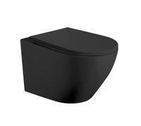 Wc Inodoro Suspendido Empotrado Rimless Negro MATE | Inodoro Colgante de Cerámica con Montaje a Pared.