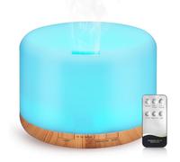 WD&CD [1300ml] Capacidad Extra Grande Diffuser Humidificador Aromaterapia Difusor de Aroma con Temporizador Non-stop/2/4/8h, Humidificador Ultrasónico y Ultra Silencioso con 8 Colores LED