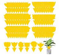 WD&CD 60 Piezas Trampa para Moscas Moscas de Frutas de Doble Cara, Trampas Adhesiva para Control de Plagas, Tablero Adhesivo para Atrapar Insectos para Mosquitos, Plantas Domésticas, Amarillo