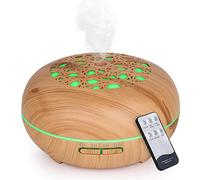 WD&CD Humidificador Aromaterapia Ultrasónico [550ML]， 7-Color LED, 3 Ajuste de Tiempo，Súper Mudo Difusor de Aceites Esenciales de luz para Bebes, Hogar, Oficina,Dormitorio- Amarillo