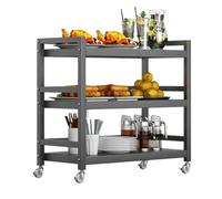 wD7rE5bm6z Carrito de Cocina Carro móvil de preparación Alimentos, Estante rodante for Servir, organización guarniciones Restaurante Carro de Almacenamiento