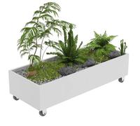 wD7rE5bm6z Jardinera elevada Macetero de Flores for Exterior, Color Verde, con Ruedas universales Caja Exterior