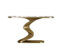 wD7rE5bm6z Mesa Decorativa Mesa de Entrada con Mesa Consola mármol sintético Base metálica(Grande)