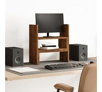 WDSAYREH Organizador de escritorio ajustable de material de madera, 40 x 17 x 41 cm, roble ahumado, dos piezas para uso flexible en estanterías o esquinas, fácil de limpiar y ahorra espacio