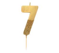 We Heart Birthdays Glitter Number Candle 7, Gold