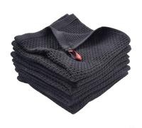 Weave - Paquete de 6 toallas de cocina de microfibra, superabsorbentes y pelusas, paños de limpieza para platos, cristalería y superficies de acero inoxidable, color negro