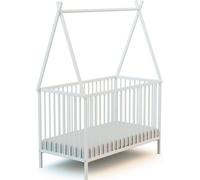 WEBABY - Cama tipi infantil madera ONE - Blanco - 129 x 65,6 x 167,2 cm