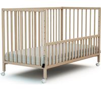WEBABY - Cuna bebe colecho 60x120 madera con ruedas LIO - Haya Cruda - 124 x 64,50 x 81cm