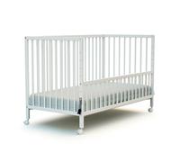 WEBABY - Cuna bebe colecho madera con ruedas LIO - Blanco - 60 x 120-124 x 64,5 x 81 cm
