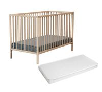 WEBABY - Cuna bebe madera - Haya Cruda - 60 x 120-124 x 64,50 x 82 cm