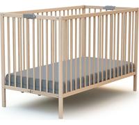 WEBABY - Cuna bebé plegable madera FLEX - Haya Cruda - 60 x 120 - 124 x 64,5 x 82 cm