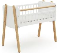 WEBABY - Cuna colecho bebé 40x80 PIRATE madera - Blanco/Haya Barnizada