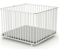 WEBABY - Parque bebe infantil marera plegable con ruedas CALI de 100 x 100 Blanco