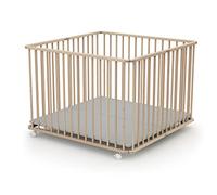 WEBABY - Parque de marera plegable de 100 x 100 Haya bruto