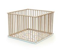 Webaby - Parque madera fijo de 100 x 100 haya bruto
