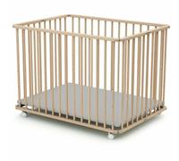 Webaby Parque plegable rectangular de 70 x 100 cm en haya cruda