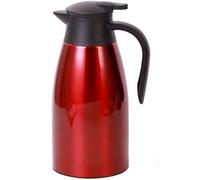 Webao Termo de 2 litros de acero inoxidable, con cierre de punta rápida, jarra de vacío de doble pared para té y café, color rojo