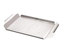 Weber Bandeja para asar Deluxe, 44 x 39 cm, de acero inoxidable, resistente al calor y apta para lavavajillas, ideal para saltear verduras y dorar mariscos - Plata (6435)