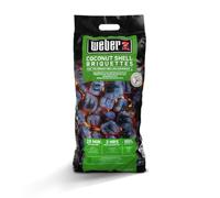 Weber Carbón de cáscaras de Coco (Saco de 4kg), Potente, para brasas largas y constantes, Ideal para una barbcoa Prolongada, 100% Natural ((18401)
