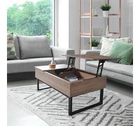 WEBER INDUSTRIES Flower Mesa de Centro, Madera Metal, Roble, 110x55