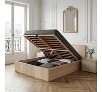 WEBER INDUSTRIES Venta-Unica - Cama con canap√© abatible ELPHEGE - 160x200 cm - Color Roble