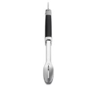 Weber Pinza Precision, 46cm, de acero inoxidable, mango antideslizante y angulado, apto para lavavajillas, con gancho para colgar - Negro/Plata (6760)