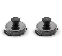 Weber Prensa para Hamburguesas, para hamburguesas uniformes, para preparar pattys de 200 y 120g, mango desmontable para un almacenamiento Fácil, apto para Lavavajillas - Negro (6400) (Paquete de 2)